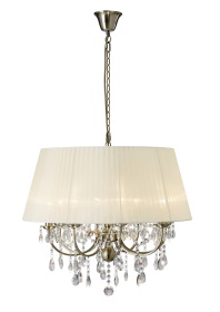 Olivia Antique Brass-Ivory Cream Crystal Ceiling Lights Diyas Shaded Crystal Fittings Olivia Antique Brass-Ivory Cream Crystal Ceiling Lights Diyas Shaded Crystal Fittings
